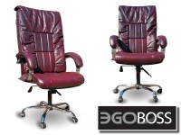 Офисное массажное кресло EGO BOSS EG1001 Maroon в комплектации ELITE натуральная кожа - магазин СпортДоставка. Спортивные товары интернет магазин в Казани 